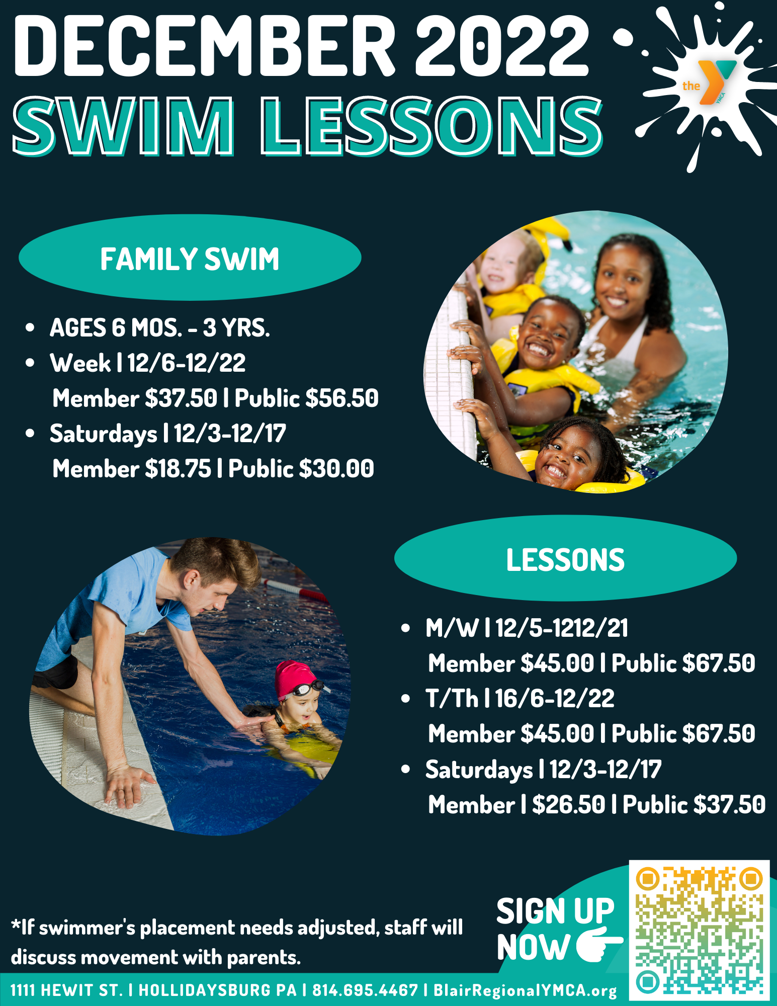 Swimming Lessons | BLAIR REGIONAL YMCA | Hollidaysburg, PA